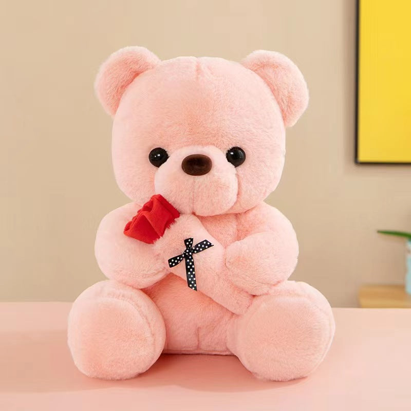 Bear with bouquet