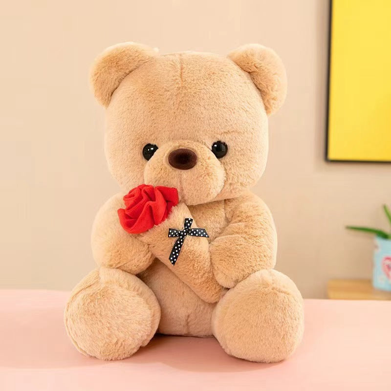 Bear with bouquet