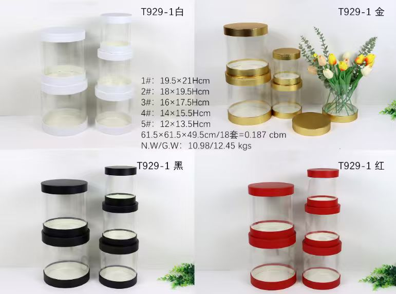 Clear round box set